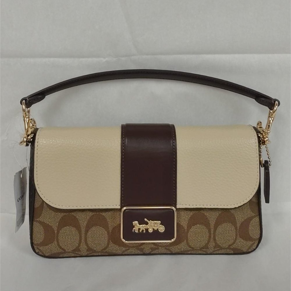 COACH CC033 Mini Grace Crossbody In Signature Canvas&snake-embossed leather